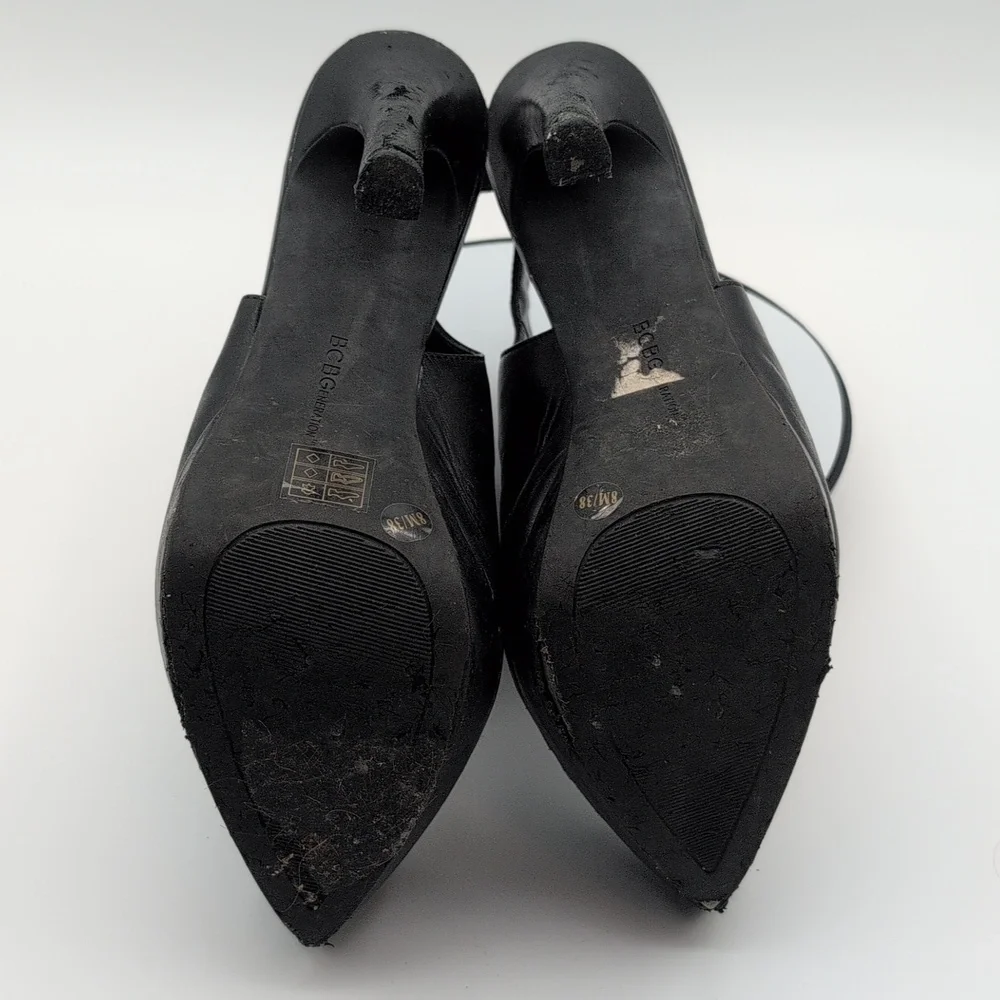 BCBGENERATION| Black Leather High Heel Ankle Boots - Picture 9 of 16